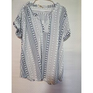 Flower &Feather Womens 2XL Boho Hippie Floral Comfort‎ Stretch Blouse